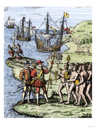 expedition-of-christopher-columbus-landing-at-hispaniola-c-1492