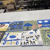 Tiles made by Prestwood School students and staff